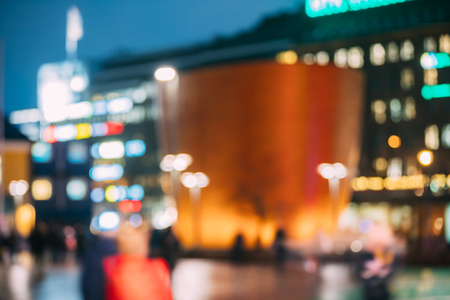 Helsinki, Finland. Natural Defocused Bokeh Background Of Kamppiの写真素材