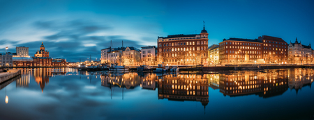 Helsinki, Finland. Panoramic View Of Kanavaranta Street With Uspenskiの写真素材