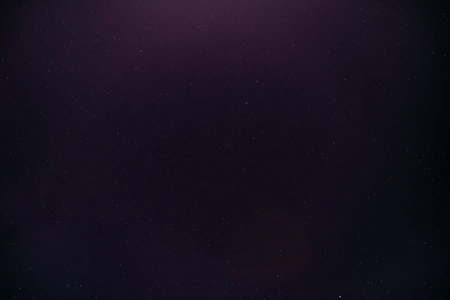 Night Starry Sky Background In Purple Magenta Colours. Night View Of Glowing Stars.