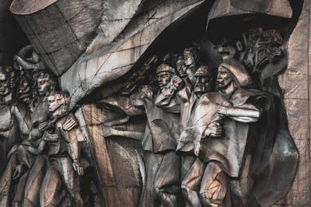 Minsk, Belarus - September 3, 2016: Bas-relief of the Soviet era on old facade building on Nemiga Street in Minsk, Belarusのeditorial素材