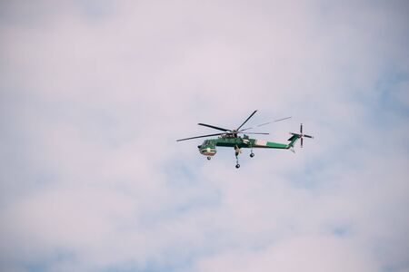 Aerial Crane Or Flying Crane Flying In Skyの写真素材