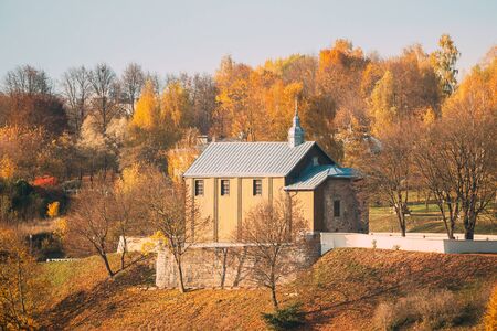 Grodno, Belarus. Kalozha Church In Sunny Autumn Day. Church of Sts. Boris and Glebの写真素材