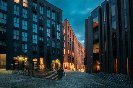 Tallinn, Estonia. View Of Historical Rotermann City In Evening Illuminations. Rotermann Quarter...