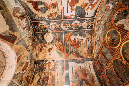 Kutaisi, Georgia. Medieval Frescoes In Gelati Monasteryのeditorial素材