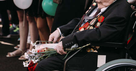 Gomel, Belarus - May 9, 2018: Great Patriotic War Veteran Visitiのeditorial素材