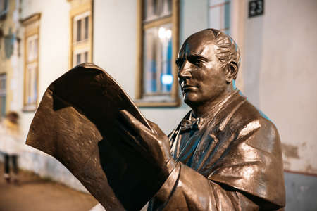 Parnu, Estonia. Statue Of Johann Voldemar Jannsen, One Of The Fathers Of Independence Movement In Estoniaのeditorial素材