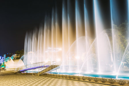 Batumi, Adjara, Georgia. Singing And Dancing Fountains Is Local Landmark At Boulevard Fountains....