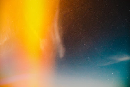 Colorful flare flash haze on starry sky. Sky Stars. Starry Sky Background Backdropの写真素材