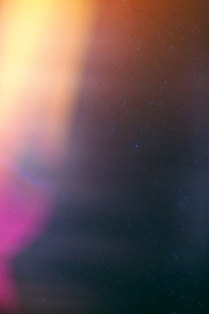 Amazing Night View Sky. Night Dark Blue Sky Glowing Stars Background Backdrop With Sky Gradient. Colorful Night Starry Sky Gradient. Bright Pink, Yellow And Orange Colorsの写真素材