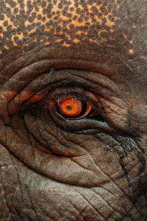 Goa, India. Close View Of Eye Of Elephant Cowの写真素材