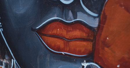 Varanasi, Uttar Pradesh, India - February 8, 2024: Shiva mural graffiti on street wall in narrow streetのeditorial素材