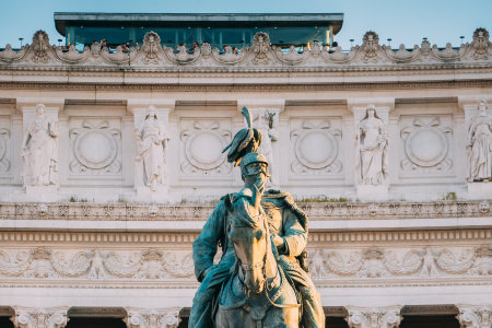 Rome, Italy. Vittorio Emanuele II Monument Also Known Altar Of The Fatherland Built In Honor Of Victor Emmanuel IIの写真素材
