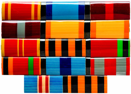 Collection Of Russian (Soviet) Medal Ribbons For Participation In The Second World War