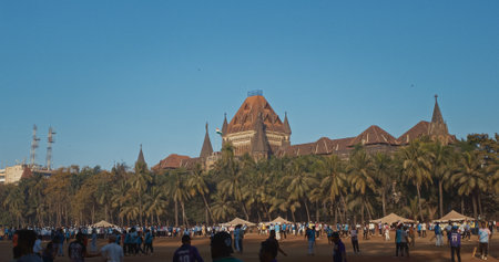 Mumbai, Maharashtra, India. High Court Bombay. High Court Bombay building at sunset. The High Court of Bombay is the high court of the states of Maharashtra and Goa in India, and the union territory of Dadra and Nagar Haveli and Daman and Diuのeditorial素材