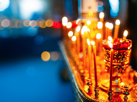 Interior Of Orthodox Church In Easter. Easter Is The Most Popular Religious Holidayの写真素材