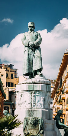 Naples, Campania, Italy. Monument Of King Umberto I Who Ruled Italy From 1878 To 1900の写真素材