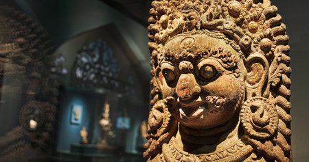 Bhairava, Popular God In Nepal, Is Ferocious Form Of Shiva. Wooden Statue Of Mahabhairava. He...
