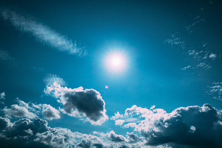 Gently Cloud Sky Blue Moving In Blue Sky Abstract Cloud. Cloud Formation. Abstract Light Blue Color....