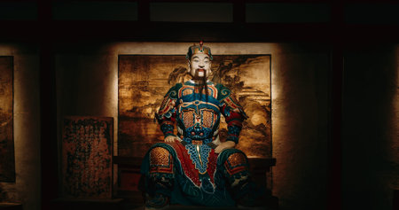 Chengdu, Sichuan, China. Wuhou Memorial Temple. Statues Of Emperors, Statesmen, Generals And Political Figures Of Ancient China. Wuhou Memorial Temple. End Of Eastern Han Dynasty. Museum Of Three Kingdoms Periodの写真素材