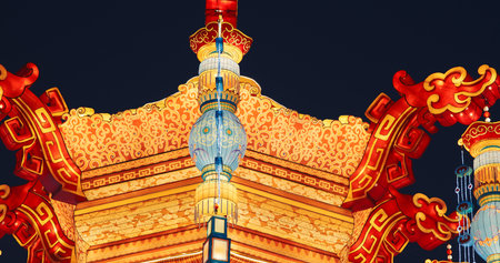 Beijing, China. Palace Lantern Reunion. On Chinese Lantern Festiの写真素材