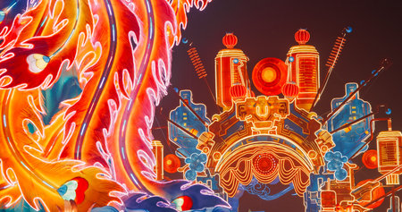 Beijing, China. Futuristic Palace Lantern Reunion. Red Lantern, Which Symbolizes Family Reunion....