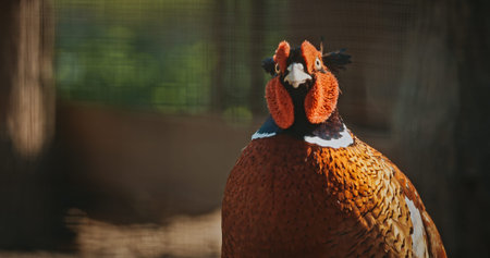 Male common pheasant - Phasianus colchicus, ring-necked pheasant, or blue-headed pheasant, is a bird...