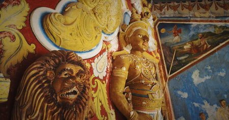 Elegant Sculpture with Expression and Artistic Elementsの写真素材