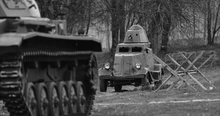German Infantry Soldiers Fighting With Nkvd Forces.の写真素材