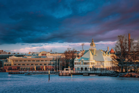 Helsinki, Finland. View Of Luoto Island In Sunny Winter Morningの写真素材