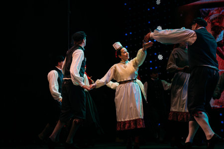 Tallinn, Estonia. Dancers In National Suits Performing Folk Dances During Traditional Celebration Of...