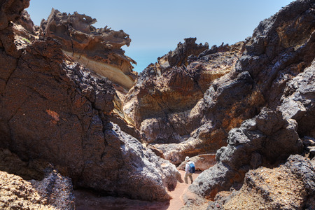 Off the beaten track in Hormuz Island, Hormozgan Province, southern Iran.の写真素材