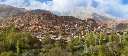 Panoramic view of Abyaneh village in highlands, Natanz County, Isfahan province, central Iran.の写真素材