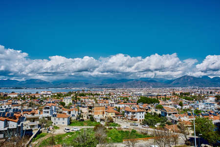 Town of Fethiye is Turkish tourist resort and so it looks in mid-March.の写真素材