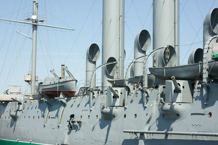 board of old-time battle-cruiser