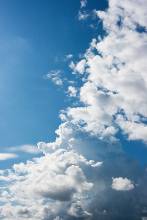 dramatic clouds on blue sky