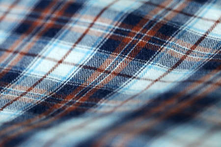 close up detail pattern of checkered men's shirtの写真素材