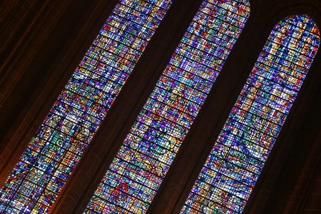 Internal view of Anglican cathedral church in Liverpool