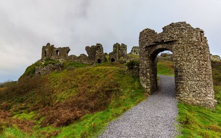 The Rock of Dunamase is the ruins of a 9th century castle in County Laois, Irelandの写真素材