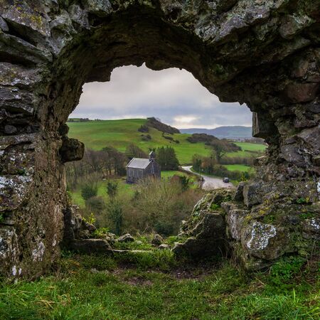 The Rock of Dunamase is the ruins of a 9th century castle in County Laois, Irelandの写真素材