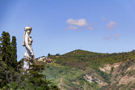 July 14, 2019 - Tbilisi, Georgia - Mother of Georgia (Kartlis Deda) is an aluminium sculpture overlooking the cityのeditorial素材