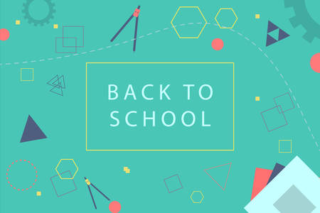 Back to school. Geometric  vector backgroundのイラスト素材