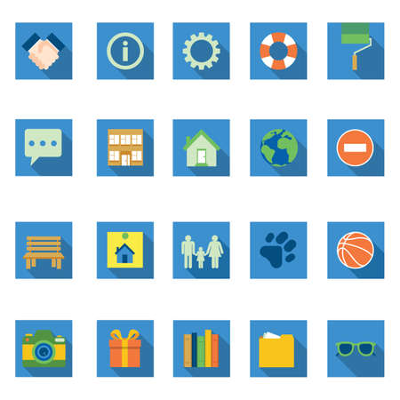 Set of flat vector icons. The color changes easily. For design.のイラスト素材