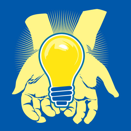 Hand Holding Light Bulbのイラスト素材