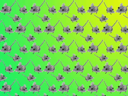 festive christmas gradient background, beaded mice, patternの写真素材