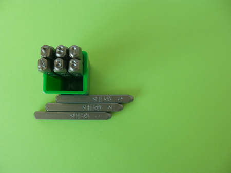 set digital stamp steel for marking. metalwork tools.の写真素材