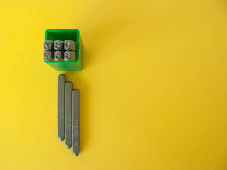 set digital stamp steel for marking. metalwork tools.の写真素材