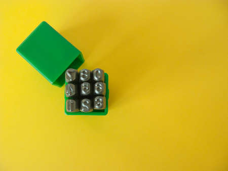 set digital stamp steel for marking. metalwork tools.の写真素材