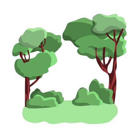 Green city park. Vector flat illustration isolatedのイラスト素材