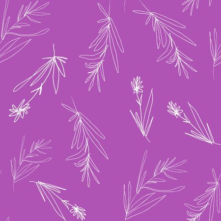 Minimal seamless pattern with hand drawn leaves. Floral pattern for wedding invitations, greeting cards, wallpapers, print, gift wrap.のイラスト素材