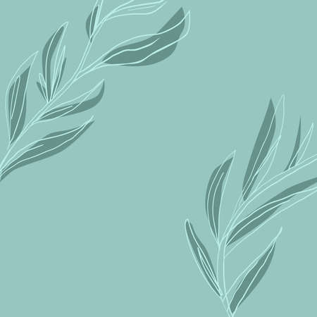 Leafes on the blue backgroundのイラスト素材